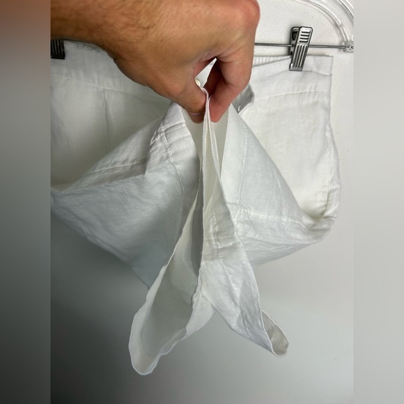 H by Halston Size M Women's White 100% Linen Shorts Beach Vacation Resort Summer - Picture 7 of 15